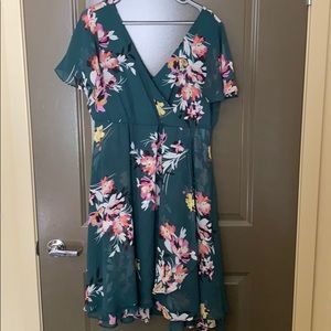 Torrid Green Floral Dress
